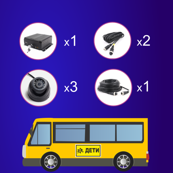 Комплект видеонаблюдения для школьного автобуса (Стандарт)